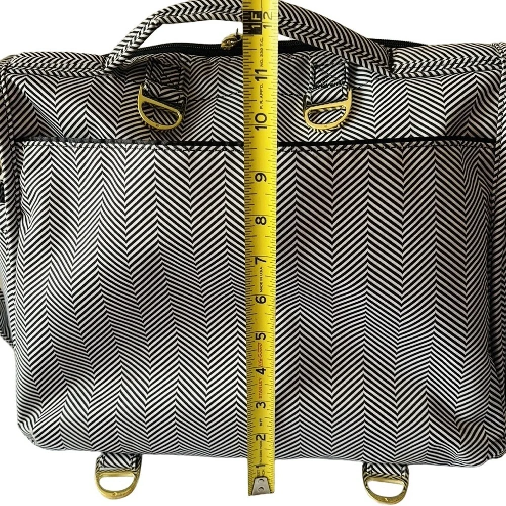 Jujube Diaper Bag, Shoulder/ Backpack/ Carry All, Black & Gray Herringbone